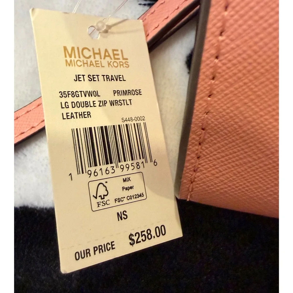 Michael Kors Jet Set Travel Large Double‎ Zip Wristlet Primrose Pink 35F8GTVW0L